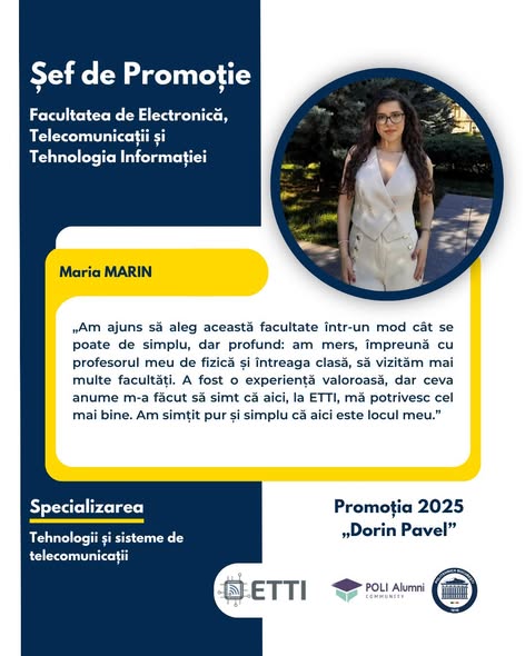 Șefii promoției ETTI 2025 „Academician Dorin Pavel”